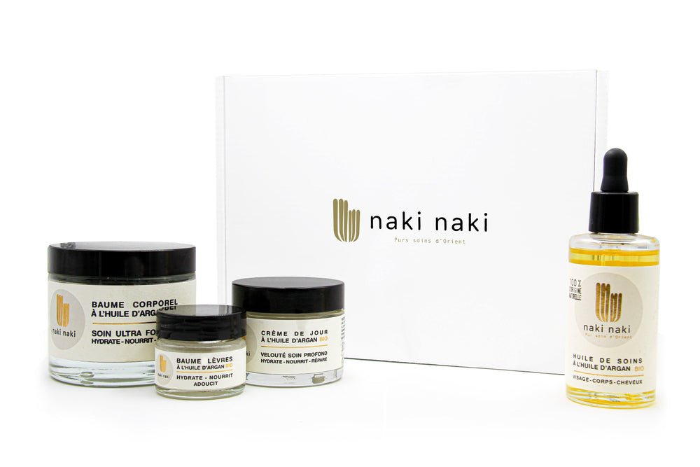Coffret de soins à base d'huile d'Argan bio + Baume a lèvre offert - NAKI-NAKI